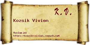 Kozsik Vivien névjegykártya